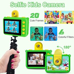 GKTZ Kids Waterproof Camera - Underwater Camera Birthday Gifts for Girls Boys Children Digital Action Camera with 32GB SD Card, Pool Toys for Kids Age 4 5 6 7 8 10