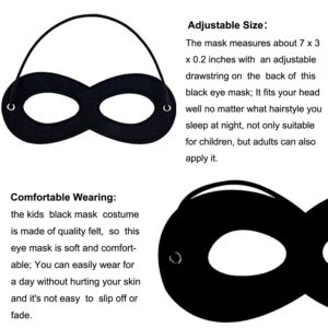 1 Pcs Black Superhero Masks Soft Felt Eye Mask Halloween Costume Half Masks with Adjustable Elastic Ropes (1 PACK)