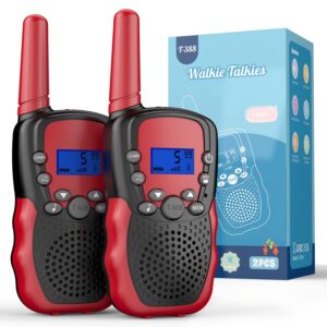 selieve outdoor toys for kids ages 4-8, walkie talkies for kids long distance 22 channels 2 way radio interactive toys birthday gifts for 3-12 for girls and boys red black