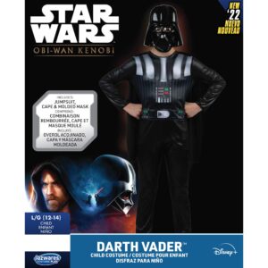 STAR WARS Darth Vader Official Youth Costume - Printed Jumpsuit with Cape and Plastic Mask