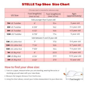 Stelle Tap Shoes for Girls Toddler Boys PU Leather Dance Shoes(Toddler/Little Kid/Big Kid)(Black,10MT)