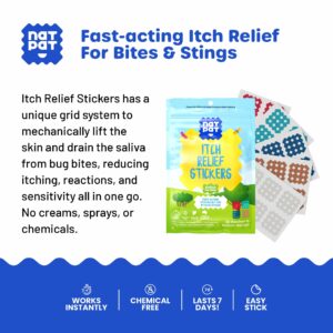 NATPAT BUZZPATCH Magic Patch Itch Relief Patches - 30 Patches - Natural Patch - The Original Natural Itch Patch for Itch Relief - Insect Bite Patch for Mosquitos, Ticks, Midges, Sandflies