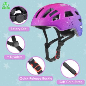 Zacro Kids Bike Helmet for Boys and Girls - from Toddler to Youth Ages 2-5/5-8/8-14 Years Old, Adjustable Multi-Sport Bicycle Skateboard Roller Skating Scooter Balance Bike Helmets for Children Safety