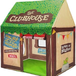 Swehouse Clubhouse Tent Kids Play Tents for Boys School Toys for Indoor and Outdoor Games Children Playhouse with Roll-up Door and Windows