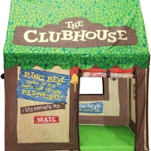 Swehouse Clubhouse Tent Kids Play Tents for Boys School Toys for Indoor and Outdoor Games Children Playhouse with Roll-up Door and Windows