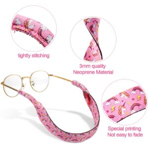 Weewooday 4 Pieces Kids Eyeglass Strap Glasses Holder Sunglasses Lanyard Retainer (Ice Cream, Unicorn, Mermaid)