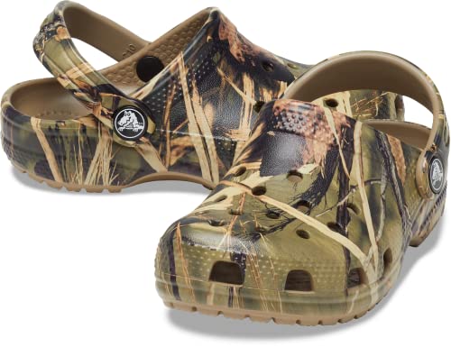 Crocs Kids' Classic Realtree Clog | Camo Shoes , Khaki, 3 Little Kid