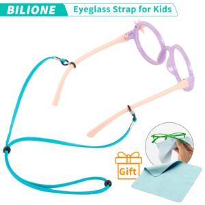 BILIONE Kids Glasses Strap, Adjustable Eyeglass Lanyards for Boys and Girls, Sports Eye Glasses String Holder Strap, Anti-slip Eyeglass Cords Around Neck - Pack of 6, Multicolor