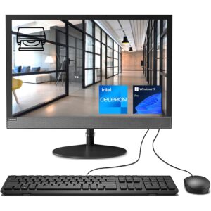 lenovo v130 all-in-one business desktop, intel dual-core processor, 19.5” hd+ display, 8gb ram, 256gb pcie ssd, dvd-rw, wi-fi, webcam, hdmi, wired keyboard & mouse, windows 11 pro