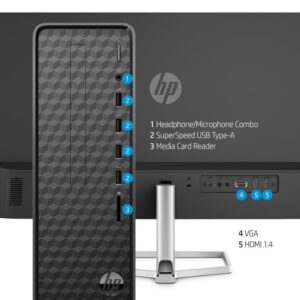 HP Slim Desktop Computer and 27" FHD Monitor, Intel Core i3-10105 (Up to 4.4 GHz), 16GB RAM, 1TB SSD, WiFi, Bluetooth, HDMI, RJ-45, Mouse and Keyboard, Windows 11 Home, Dark Black