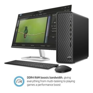 HP Slim Desktop Computer and 27" FHD Monitor, Intel Core i3-10105 (Up to 4.4 GHz), 16GB RAM, 1TB SSD, WiFi, Bluetooth, HDMI, RJ-45, Mouse and Keyboard, Windows 11 Home, Dark Black