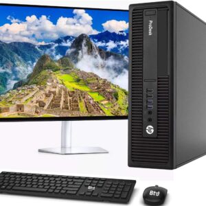 HP 600 G2 SFF Computer Desktop PC, Intel Core i5-6500 3.2GHz Processor, 8GB Ram, 128GB M.2 SSD, 2TB HDD,Wireless Keyboard & Mouse, WiFi | Bluetooth, New 19 Monitor, Windows 10 Pro (Renewed)