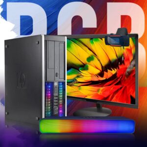 HP RGB Lights Gaming Desktop Combo I7 up to 3.8GHz,16G,128G SSD+3T,GeForce GT 730 2G GDDR5,New 24" 1080P LED,WiFi,BT 5.0,RGB BT SoundBar,RGB Keyboard&Mouse&Mouse Pad,Webcam,W10P64(Renewed)