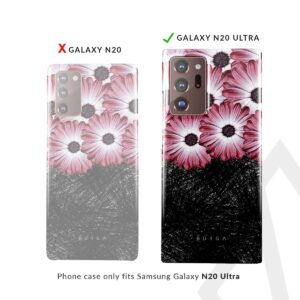 BURGA Phone Case Compatible with Samsung Galaxy Note 20 ULTRA - Pink Princess Gerbera Daisy Floral Pattern Cute Case for Women Thin Design Durable Hard Plastic Protective Case