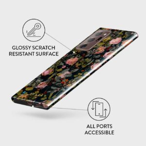 BURGA Phone Case Compatible With Samsung Galaxy Note 20 ULTRA - Hybrid 2-Layer Hard Shell + Silicone Protective Case -Cherries Blossom Floral Print Pattern Vintage - Scratch-Resistant Shockproof Cover