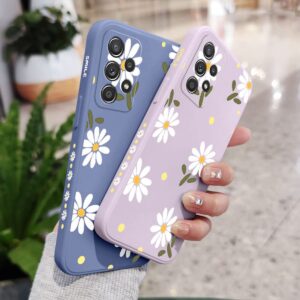 Sunswim for Galaxy Note 20 Ultra Case Cute Daisy Pattern Full Camera Lens Protection Shockproof TPU Bumper Liquid Silicone Protective Cover Phone Cases for Samsung Galaxy Note 20 Ultra 5G 6.9"-Black