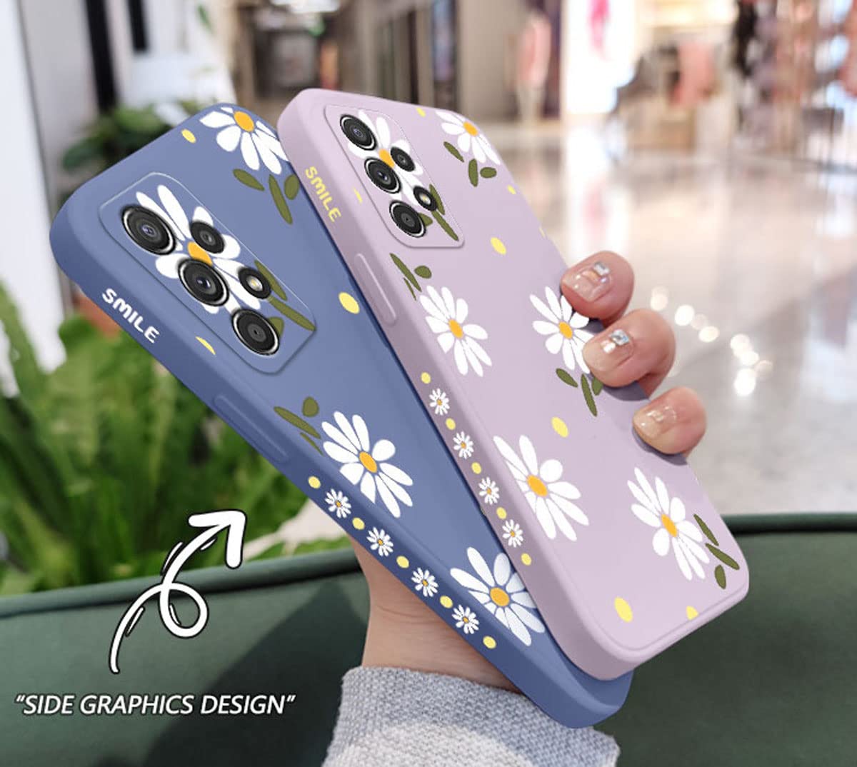 Sunswim for Galaxy Note 20 Ultra Case Cute Daisy Pattern Full Camera Lens Protection Shockproof TPU Bumper Liquid Silicone Protective Cover Phone Cases for Samsung Galaxy Note 20 Ultra 5G 6.9"-Black