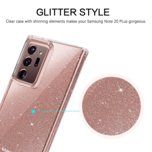 BENTOBEN Note 20 Ultra Case, Clear Glitter Bling Sparkly Slim Soft TPU Rugged Shockproof Protective Bumper Phone Case Cover for Samsung Galaxy Note 20 Ultra 6.9" 5G,Clear Glitter