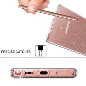 BENTOBEN Note 20 Ultra Case, Clear Glitter Bling Sparkly Slim Soft TPU Rugged Shockproof Protective Bumper Phone Case Cover for Samsung Galaxy Note 20 Ultra 6.9" 5G,Clear Glitter