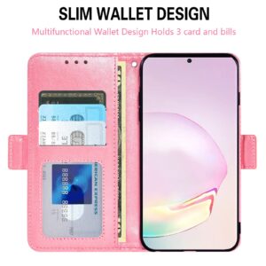 Phone Case for Samsung Galaxy Note 20 Ultra Glaxay Note20 Plus 5G Wallet Cover with Screen Protector Card Holder Flip Wrist Strap Cell Gaxaly Notes 20Ultra Note20+ U + 20+ Twenty Not S20 Rose Gold