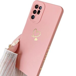 Sunswim Compatible with Galaxy Note 20 Ultra Case Cute Plated Love Heart Full Camera Lens Protection Shockproof Bumper TPU Protective Cover Phone Cases for Samsung Galaxy Note 20 Ultra 5G 6.9"-Pink