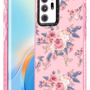 Jowhep Flower Floral for Samsung Galaxy Note 20 Ultra Case Aesthetic Art Flowers Girly for Girls Kids Women Phone Cases Cover Fun Soft TPU Bumper Protective Case for Samsung Galaxy Note 20 Ultra