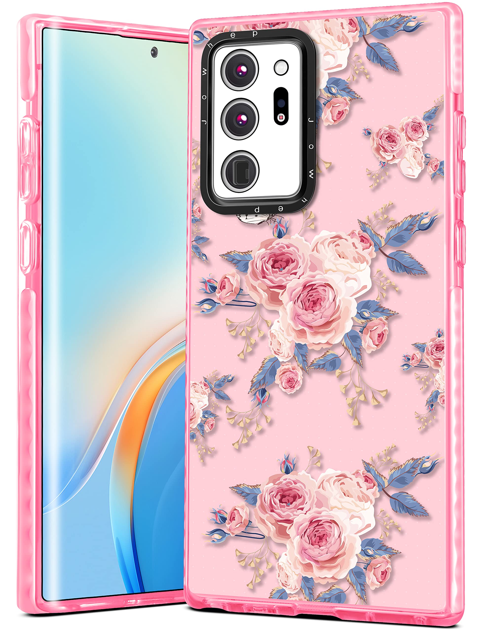 Jowhep Flower Floral for Samsung Galaxy Note 20 Ultra Case Aesthetic Art Flowers Girly for Girls Kids Women Phone Cases Cover Fun Soft TPU Bumper Protective Case for Samsung Galaxy Note 20 Ultra