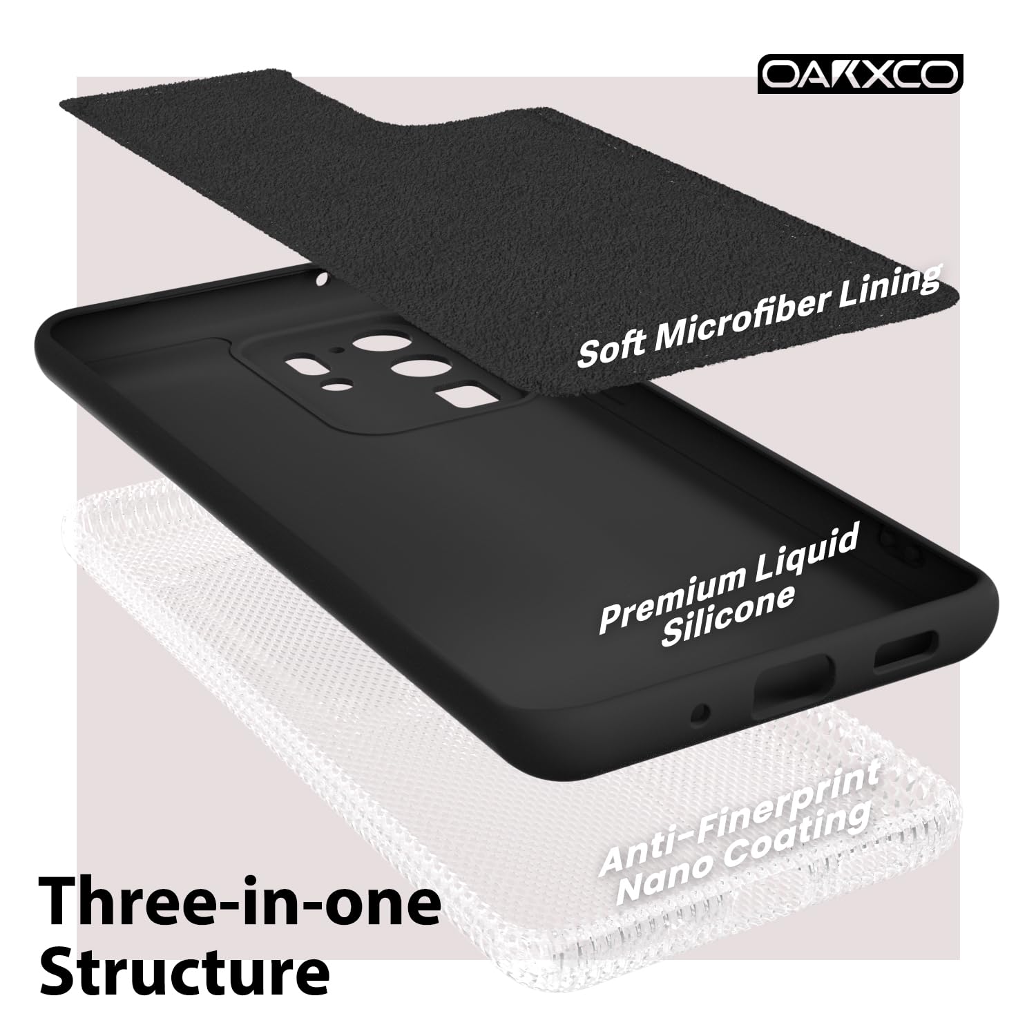 Oakxco for Samsung Galaxy S20 Ultra Phone Case Liquid Silicone Grip, Thin Slim Soft Rubber TPU Plain Smooth Gel Cover for Women Girl Aesthetic Design, Matte Solid Protective & Shockproof Bumper, Black