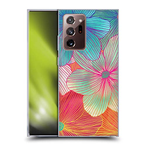 Head Case Designs Officially Licensed Micklyn Le Feuvre Tropical Flowers in Pink Orange Florals 2 Soft Gel Case Compatible with Galaxy Note20 Ultra / 5G