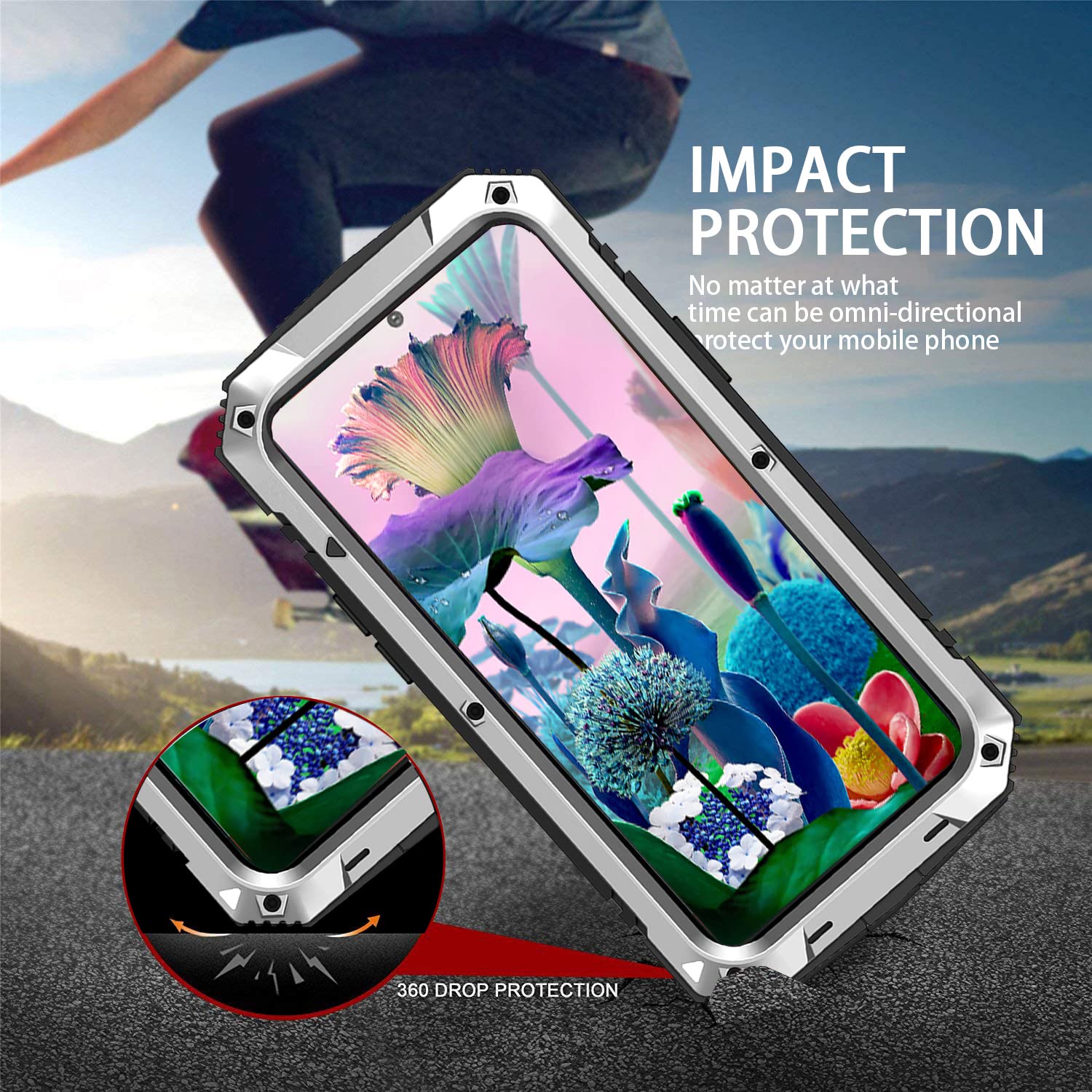 Simicoo Samsung S23 Ultra Metal Case with Screen Protector Camera Cover Military Rugged Heavy Duty S23 Ultra Case Metal Kickstand Full Body Tough Dustproof Shockproof for Samsung S23 Ultra (Sliver)