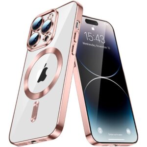 COTDINFOR Compatible with Magsafe Samsung Galaxy Note 20 Ultra Case Magnetic Cute Glitter Clear for Women Girly Phone Case Protective Shockproof TPU Case for Samsung Galaxy Note 20 Ultra Rose Gold YX