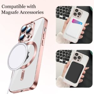 COTDINFOR Compatible with Magsafe Samsung Galaxy Note 20 Ultra Case Magnetic Cute Glitter Clear for Women Girly Phone Case Protective Shockproof TPU Case for Samsung Galaxy Note 20 Ultra Rose Gold YX