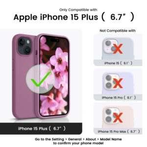 OTOFLY Compatible with iPhone 15 Plus Case, Silicone Shockproof Slim Thin Phone Case for iPhone 15 Plus (6.7 inch), (Lilac Purple)