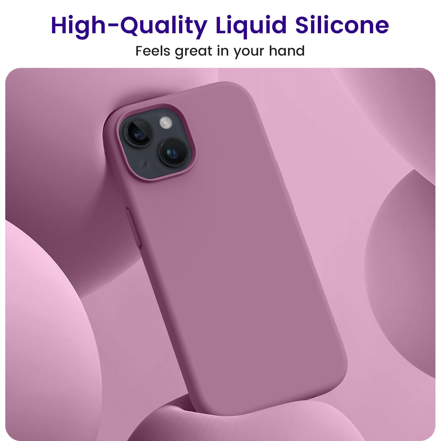 OTOFLY Compatible with iPhone 15 Plus Case, Silicone Shockproof Slim Thin Phone Case for iPhone 15 Plus (6.7 inch), (Lilac Purple)