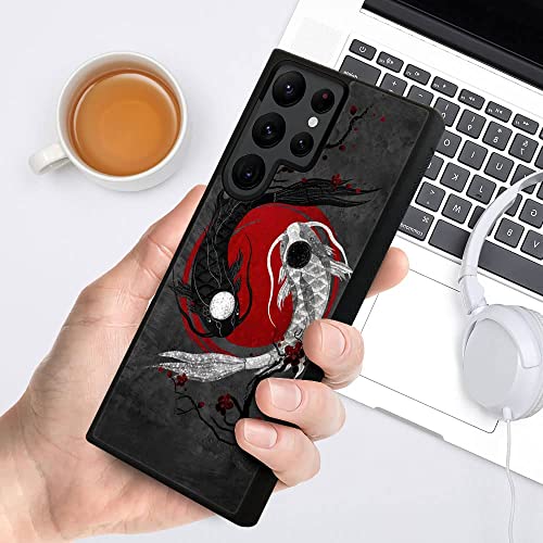 DJSOK Compatible with Samsung Galaxy S23 Ultra Case,Japanese Koi Fish for Girl Men Drop Protection Pattern with Soft TPU Bumper Case for Samsung Galaxy S23 Ultra