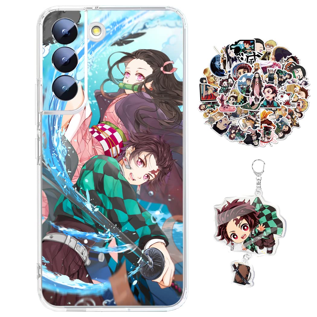 Samsung Galaxy Note 20 Ultra Case Demon -Slayer Anime Design [with Vision Keychain and 50pcs Stickers] Cartoon Transparent Soft Silicona Case for Samsung Galaxy Note 20 Ultra