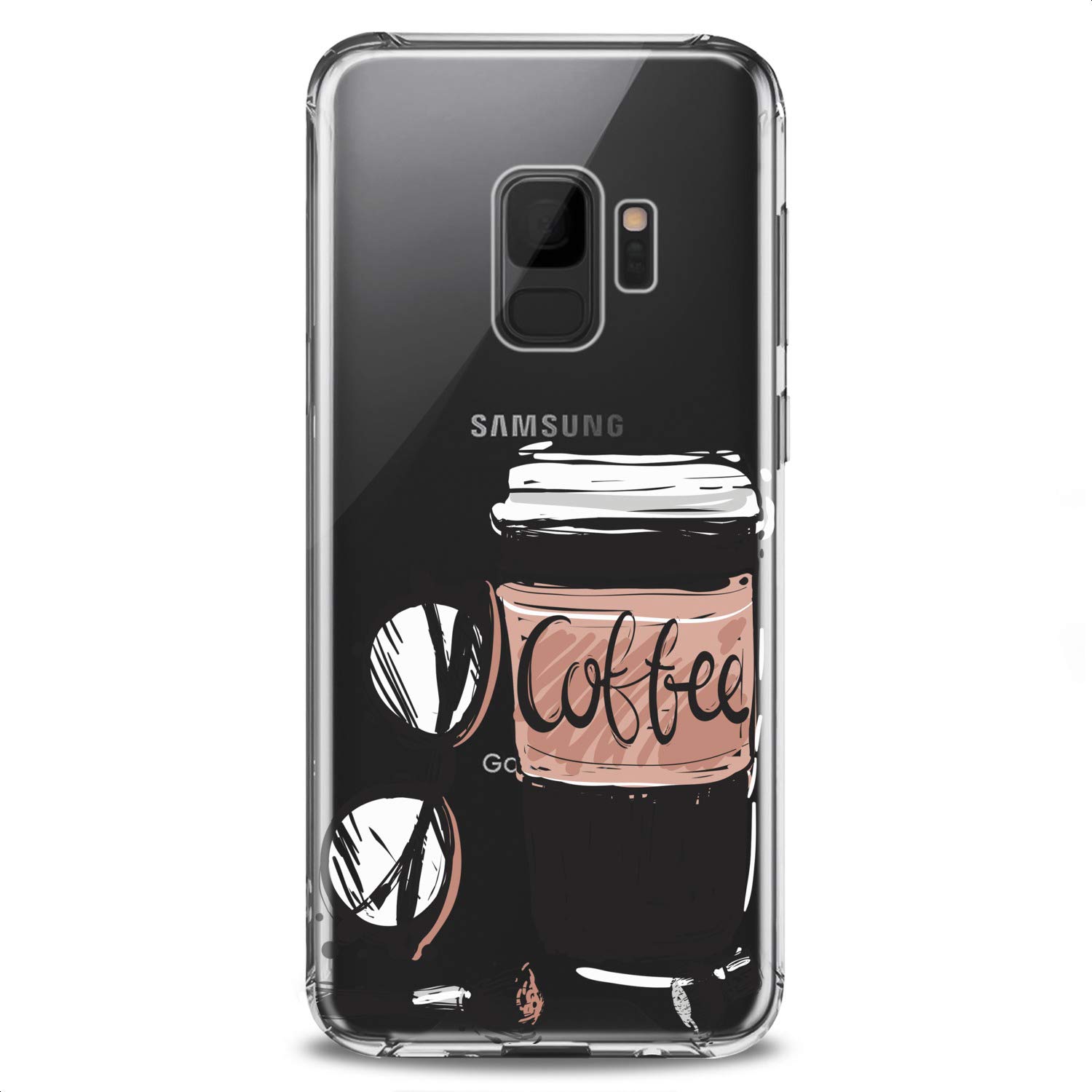 Cavka Case Compatible with Samsung S24 S23 S22 Plus S21 FE Ultra S20+ S10 Note 20 S10e S9 Clear Beauty Coffee Pink Cute Phone Girls Slim fit Lady Gentle Cute Print Design Flexible Silicone Glamours