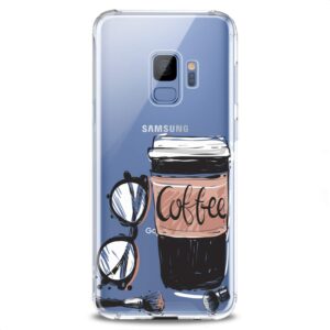 Cavka Case Compatible with Samsung S24 S23 S22 Plus S21 FE Ultra S20+ S10 Note 20 S10e S9 Clear Beauty Coffee Pink Cute Phone Girls Slim fit Lady Gentle Cute Print Design Flexible Silicone Glamours