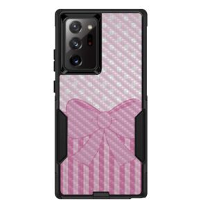 mightyskins carbon fiber skin for otterbox commuter for samsung galaxy note20 ultra 5g - pink present | protective, durable textured carbon fiber finish | easy to apply change style | made in the usa