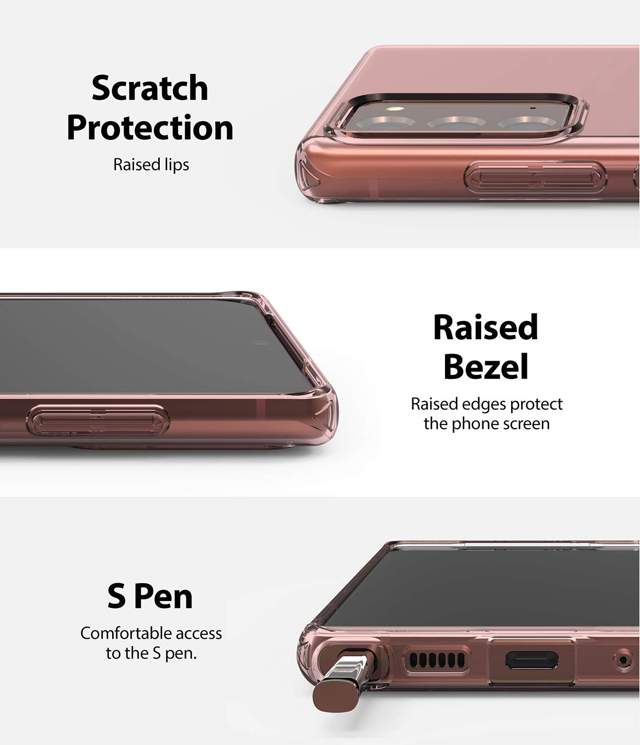 Ringke Air Compatible with Galaxy Note 20 Case 5G, Thin Flexible Shockproof TPU Phone Case - Rose Bronze