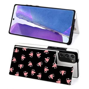 VHPVHP Uterus Pink Designed for Galaxy Note 20/20 Ultra, Luxury PU Leather Case Stand Function Protective Phone Case Cover