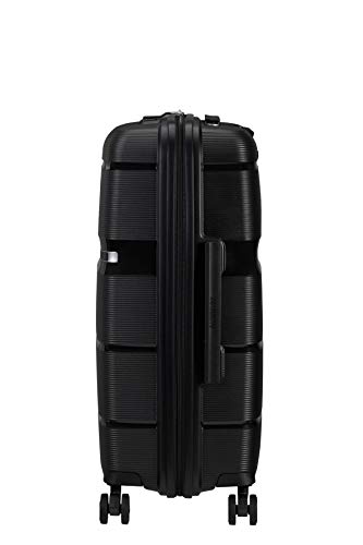 American Tourister Unisex_Adult Luggage Suitcase, Black (Vivid Black), M (66 cm-63 L)