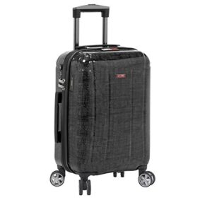 planet traveler usa planet traveler usa smart tech case hardside 28" spinner, black suitcase, black