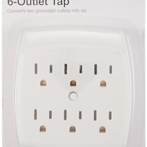 GE 54947 6-Outlet Grounded Wall Tap, White