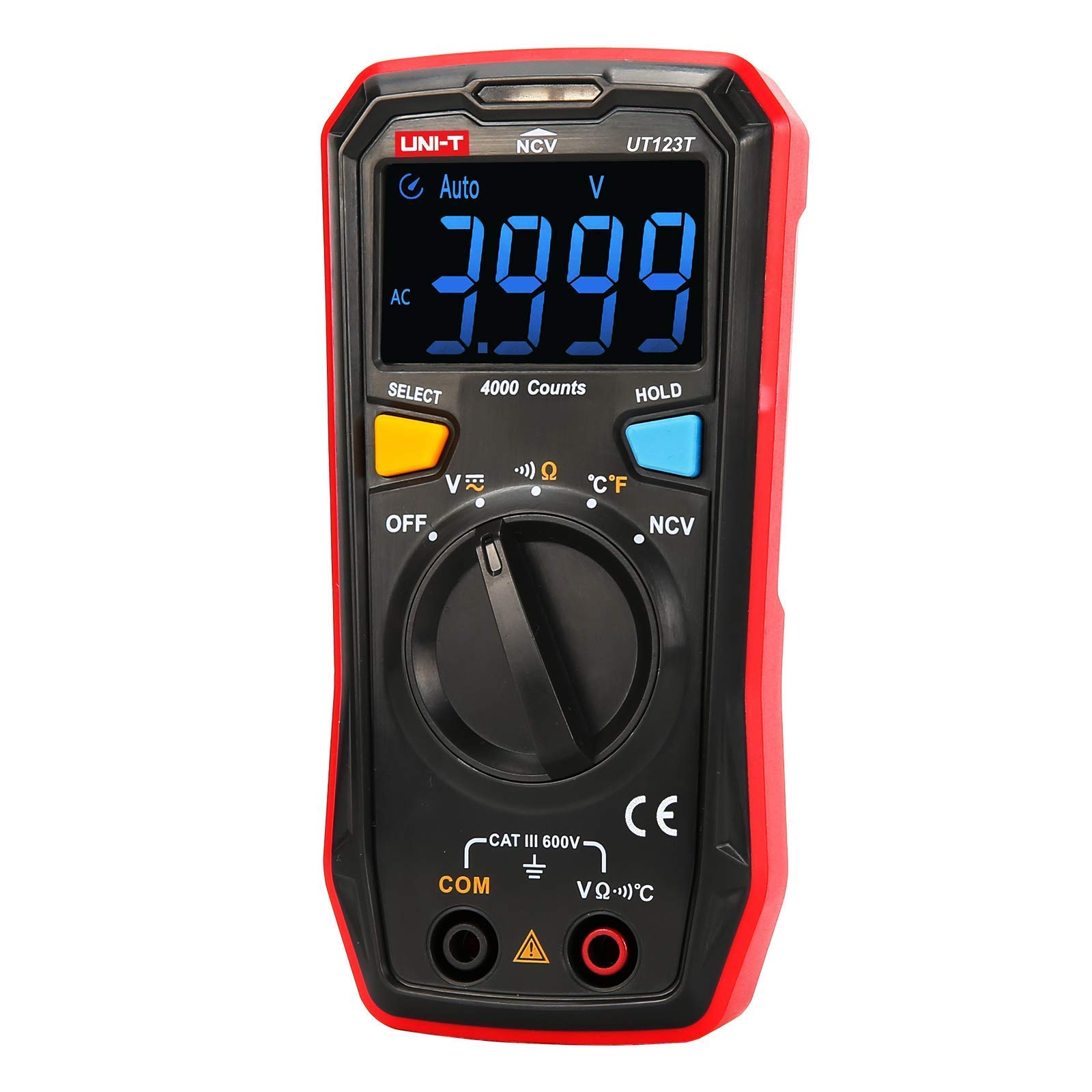 UNI-T Residential Multimeter Kit UT123T Digital Voltmeter Ohm Meter 4000 Counts Auto Ranging NCV with Test Leads Thermocouple