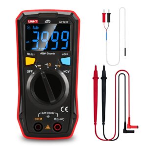 uni-t residential multimeter kit ut123t digital voltmeter ohm meter 4000 counts auto ranging ncv with test leads thermocouple