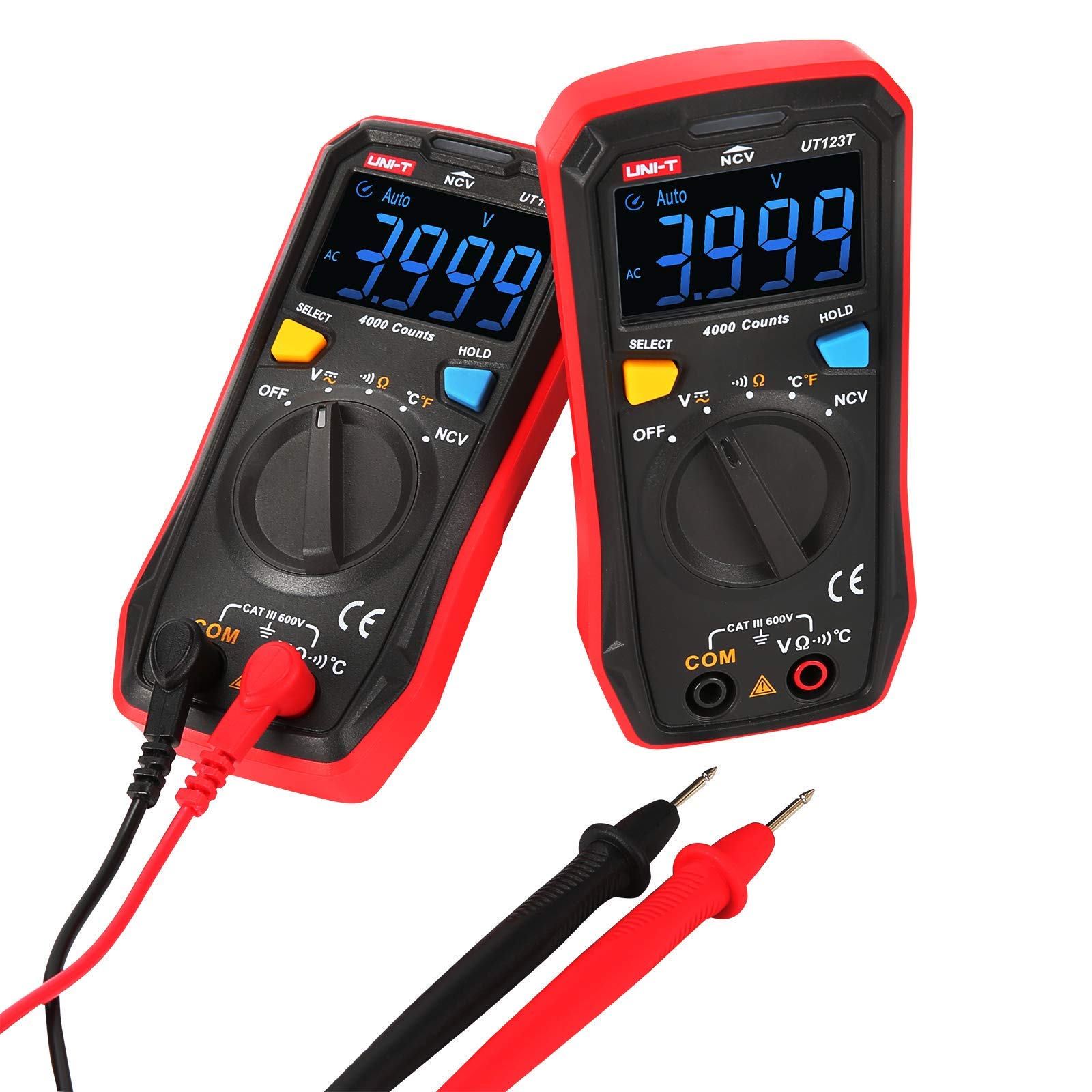 UNI-T Residential Multimeter Kit UT123T Digital Voltmeter Ohm Meter 4000 Counts Auto Ranging NCV with Test Leads Thermocouple