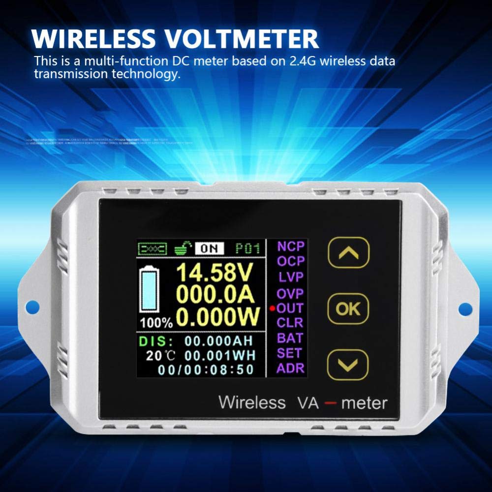 Multi-Function DC Meter Wireless Color LCD Screen DC Voltage Tester Ammeter Power Meter Watt Tester(VAT-4300)