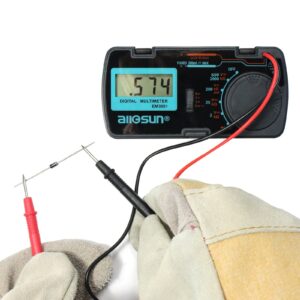 ALLOSUN Digital Multimeter/DMM/Multi Tester Amp/Ohm/Volt Meter/Diode and Continuity Test Pocket Size (EM3081)