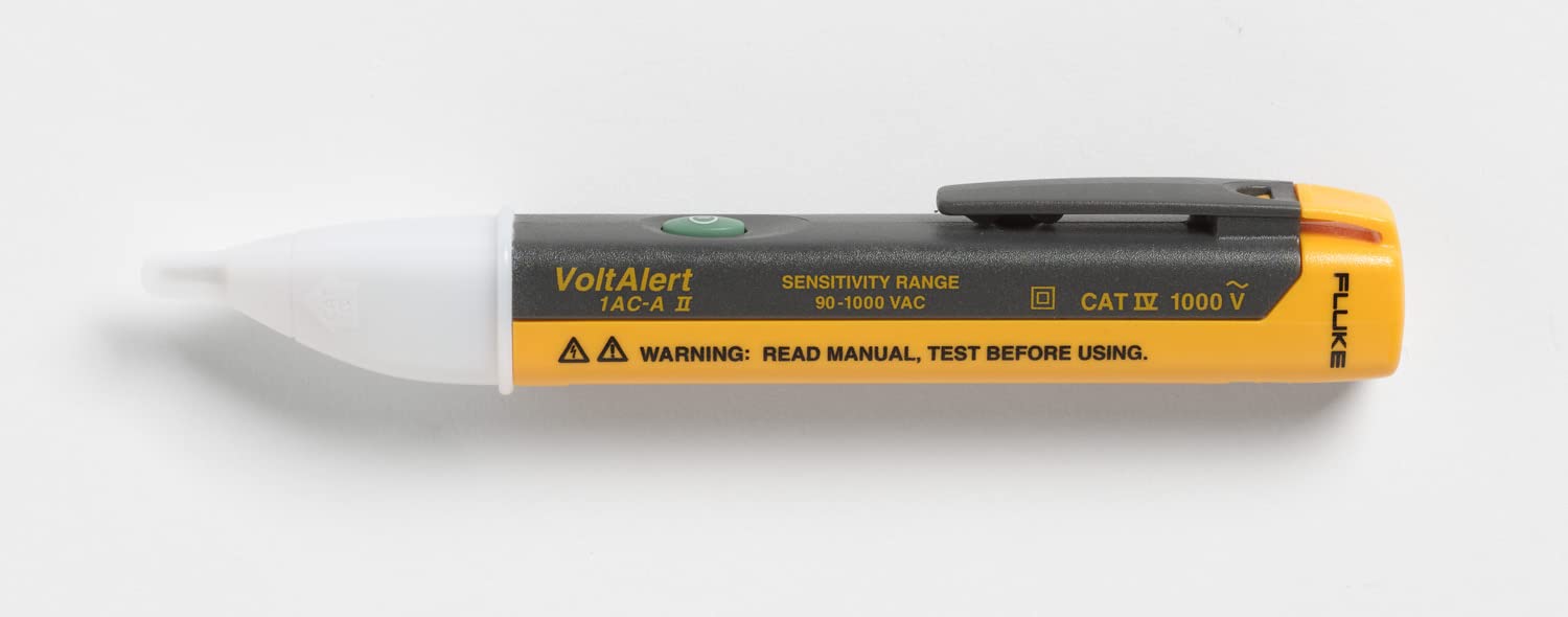 Fluke 1AC II VoltAlert Non-Contact Voltage Tester, Pocket-Sized, 90-1000V AC, Audible Beeper, 2 Year Warranty, CAT IV Rating